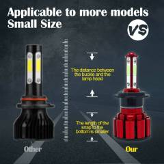 2PCS H7 LED Headlamp High Beam/low Beam Bulb Kit 8000K