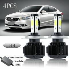 4PCS H4 LED Headlight Bulb Kit Canbus High Beam 6000K