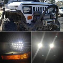 4PCS H6054 5x7" 7x6" LED Headlight High/Low Beam