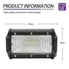 2PCS 72W Working Floodlight LED Light Bar Drive Fog Light Off-road 4WD