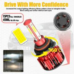 6PCS 9005 9006 H11 LED Combination Headlight High Beam Low Beam Fog Light Kit