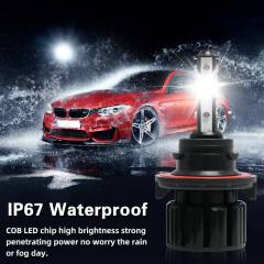 4PCS 4-sided H13 COB LED Headlight Kit Hi/Lo Beam Bulb White 6000K