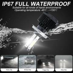 4PCS H4 LED Headlight Bulb Kit Canbus High Beam 6000K