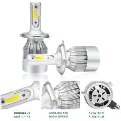 4PCS H4/9003 CREE LED Headlight Conversion Kit High/Low Beam 6000K Light Bulbs