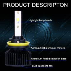 2x H11 CANBUS LED Headlight Kit High Low Beam Bulb Super White 6000K