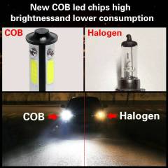 4PCS 4-sided H13 COB LED Headlight Kit Hi/Lo Beam Bulb White 6000K
