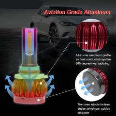 4x 9005 9006 Combo LED Headlight Kit Hi/Lo Beam Bulbs 3000K Super Yellow Light