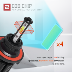 4PCS 4-sided H13 LED Headlight Bulb High Beam 6000K White