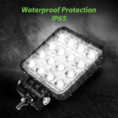 Square 48W LED Work Light 12V 24V Off Road Flood Spot Lamp For Car Truck SUV