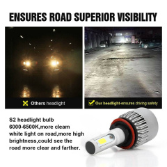 2PCs S2 H11 H9 H8 LED Headlight Low Beam Bulbs CREE 6000K White Conversion Kit