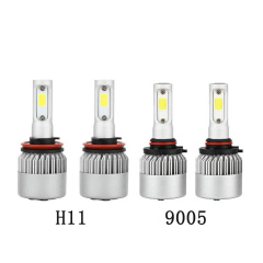 4PCS Combo 9005 H11 LED Headlight Bulb High Low Beam 6000K White Conversion Kit