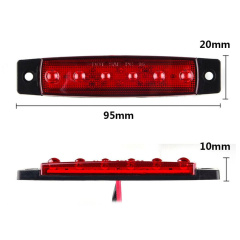 5PCS 3.8inch 6 LED Car Warning Light Red Light
