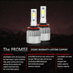 2PCs S2 H11 H9 H8 LED Headlight Low Beam Bulbs CREE 6000K White Conversion Kit