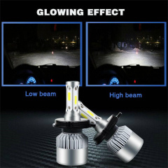 2PCs Hi-Lo H4 HB2 9003 LED Headlight Bulbs 72W 8000LM 6500K Turbo Lamps Kit