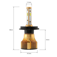 2 PCS H4 LED Headlight Bulb Lntegrated LED Car Headlights White Light