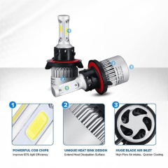 2 PCS H13 LED Headlight Bulb COB Lntegrated LED Car Headlights White Light