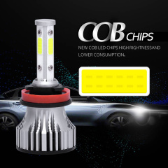 2 PCS H11/H8/H9 LED Headlight Light Bulb 4 Side Led Car Headlight White
