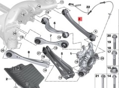 OE:33308839573 Рычаг схождения с резиновым креплением левый Подходит для BMW Brilliance iX3 (G08) 20 моделей 2020-2042 гг.