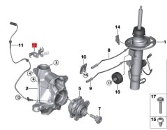 OE:34526880721 Кронштейн датчика скорости колеса левый Подходит для BMW Brilliance iX3 (G08) ведущих 20 моделей 2020-2021 гг.