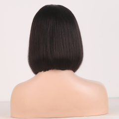 Black Straight Bob Hunman Hair Wigs HD Transparent Lace Front Wig
