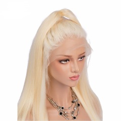 Long Straight Human Hair Wig Virgin Hair Full Lace Wig Blonde #613 From Imeya