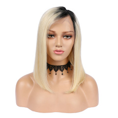 Natural Straight Ombre Blonde Human Hair Wig 13x6 HD Lace Front Wig