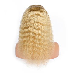 Curly Wave 13x6 HD Lace Front Wig Blonde Pre Plucked Hairline Human Hair Wig