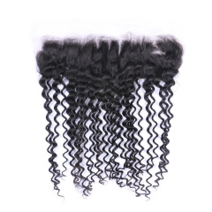 Black Curly Human Hair Closure Transparent Lace Closure