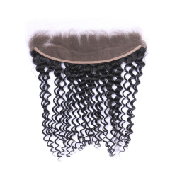 Black Curly Human Hair Closure Transparent Lace Closure