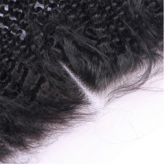 Black Kinky Curly Pre Plucked Human Hair Closure HD Lace Closure
