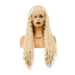 Blonde Synthetic Lace Front Wig Long Water Wave Wig