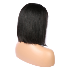 Human Hair Lace Front 13x6 Wigs Black Bob 150% Density Virgin Short Bob Wigs Straight Hair Natural Color