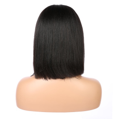 Human Hair Lace Front 13x6 Wigs Black Bob 150% Density Virgin Short Bob Wigs Straight Hair Natural Color
