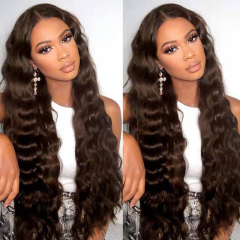 Brown Long Wavy Wig Synthetic Heat Resistant Fiber Wig