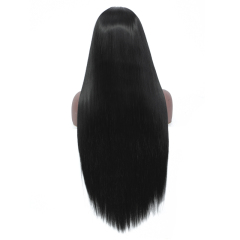 Black Straight Synthetic Wigs Straight 13*3 Lace Front Wig With Baby Hair