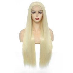 Blonde Synthetic Wigs Silky Straight 13*3 Lace Front Wig