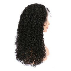 Afro Curly Wig Shoulder Length Human Hiar Wig with Baby Hair Free Part 150-180% Density for Women