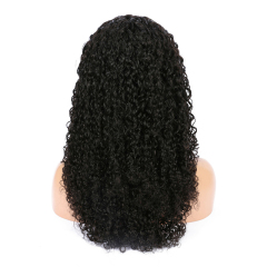 Afro Curly Wig Shoulder Length Human Hiar Wig with Baby Hair Free Part 150-180% Density for Women