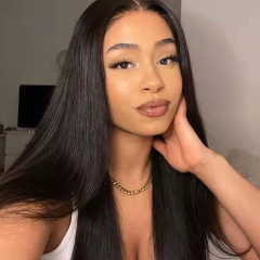 13x4 Lace Front Wigs Long Silky Straight Human Hair Wigs Pre Plucked Wig