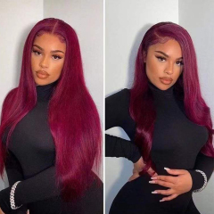 13x4 Lace Front Wigs Long Silky Straight Human Hair Wigs Pre Plucked Wig