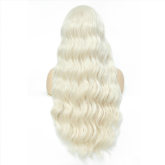 Platinum Blonde Loose Wave Lace Front Wigs Synthetic Wig