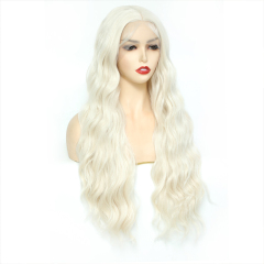 Platinum Blonde Loose Wave Lace Front Wigs Synthetic Wig