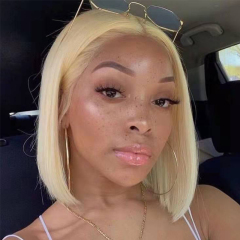 #613 Blonde Bob Wig Straight Human Hair Wig