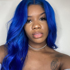 Diamond Blue Body Wave Silky Human Hair Wig 13X6 Lace Front Wigs