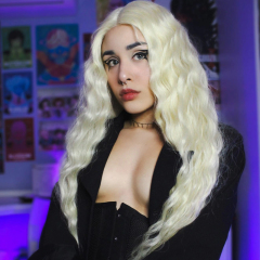 Platinum Blonde Loose Wave Lace Front Wigs Synthetic Wig