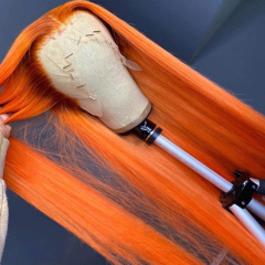 Orange Synthetic Wigs Straight 13*3 Lace Front Wig