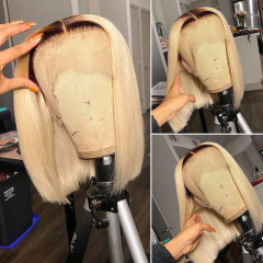 Short Bob Straight Ombre Blonde Human Hair Wigs
