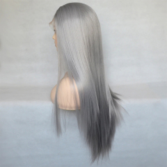 Grey Wigs Silky Straight Hair Synthetic Wig High Temperature Fiber Cosplay Wig