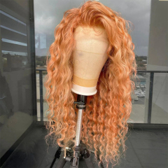 Light Orange Wigs Curly Wave Hair Synthetic Wig High Temperature Fiber Cosplay Wig