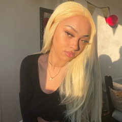 Blonde Synthetic Wigs Silky Straight 13*3 Lace Front Wig